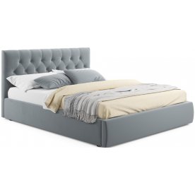 Двуспальная кровать Verona 160х200 с ПМ серый велюр