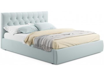 Двуспальная кровать Verona 160х200 с ПМ велюр мята пастель