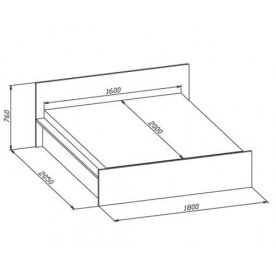 Кровать К-1 160x200 дуб венге