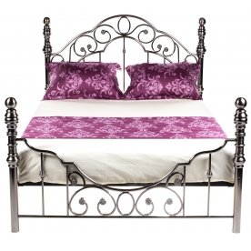 Кровать WF 9603 160x200 античный никель