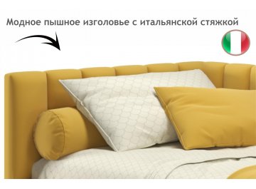Детская кровать Венера 90х200 желтый велюр