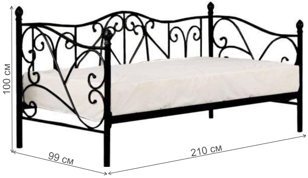 Софа Sumatra 90x200 черная