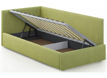 Детская кровать Каролина-2 80х200 с ПМ велюр bingo apple