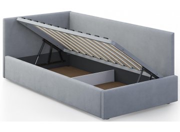 Детская кровать Каролина-2 80х200 с ПМ велюр bingo ash