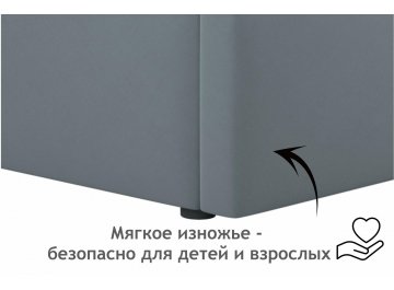 Детская кровать Флоренза 90х200 c ортопедическим основанием велюр серый
