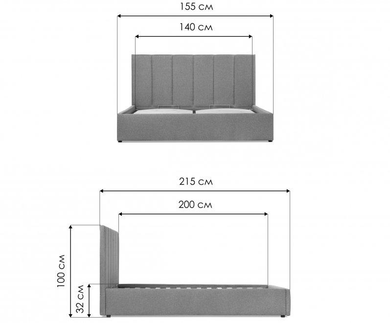 Полутораспальная кровать Афродита-3 140х200 бежевый велюр bingo beige