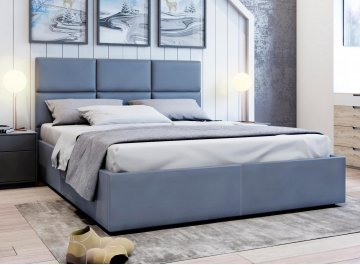 Полутораспальная кровать Афродита-5 голубой велюр bingo slate