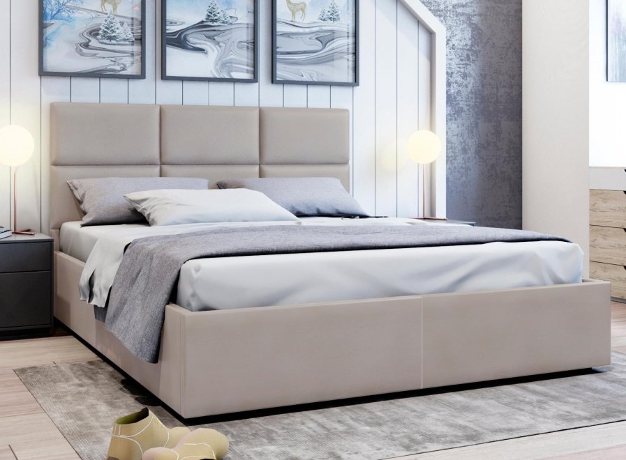 Полутораспальная кровать Афродита-5 140x200 с ПМ тёмно-зелёный велюр velutto 33