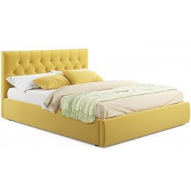 Полутораспальная кровать Verona 140х200 с ПМ желтый велюр