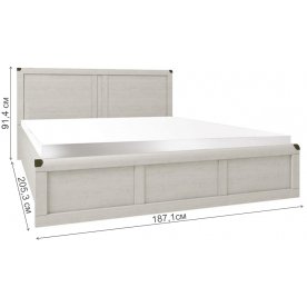 Двуспальная кровать Magellan 180x200 сосна винтаж с матрасом