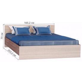 Кровать двуспальная Бася КР-558 160x200 ясень шимо светлый с матрасом