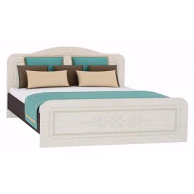 Кровать двуспальная Фиеста-М КР-502 160х200 венге / дуб беленый с матрасом