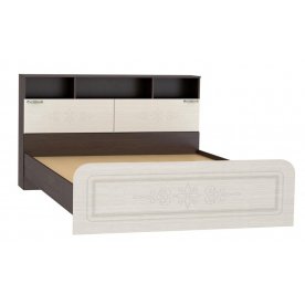 Кровать Фиеста-М КР-506 с прикроватным блоком 160х200 венге / дуб беленый с матрасом