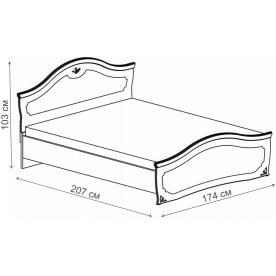 Кровать Орхидея СП-002-12 черешня с матрасом