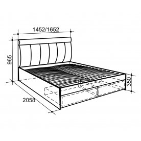 Кровать с ящиками Мио 1.6 "Люкс" 160x200 с матрасом