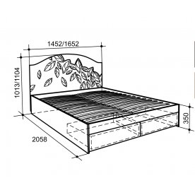Кровать с ящиками Оливия 1.4 "Люкс" 140 см x 200 см с матрасом