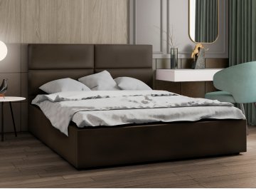 Двуспальная кровать Афродита-4 с матрасом коричневый велюр lecco choco