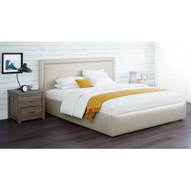 Полутороспальная кровать Паола 1201 140х200 см с основанием бежевый с матрасом