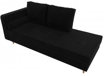 Кушетка Прайм левая черный микровельвет
