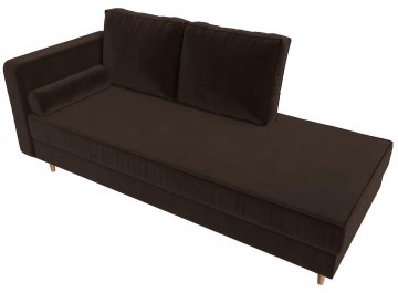 Кушетка Прайм левая коричневый микровельвет