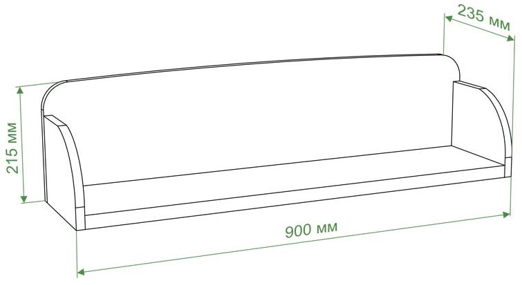 Полка ПОД КБЕ карамель / белая