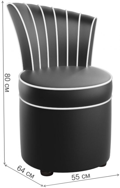 Пуф Ирис экокожа черный