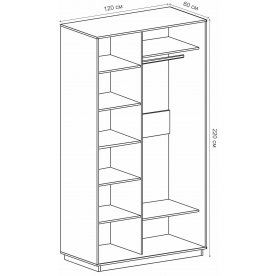 Шкаф-купе Леон-2 Лондон 1200