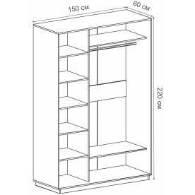 Шкаф-купе Леон-2 Лондон 1500
