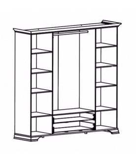 Шкаф четырехдверный Kentaki S320-SZF6D2S