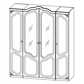 Шкаф четырехдверный Орхидея СП-002-14 черешня