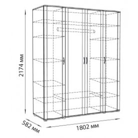 Шкаф четырехдверный Сорбонна СБ-12