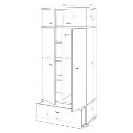 Шкаф КС-20 карамель / венге