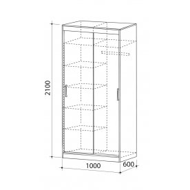 Шкаф-купе Лада 1 60 см без зеркала вишня