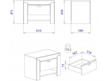 Прикроватная тумба Гарда Prime
