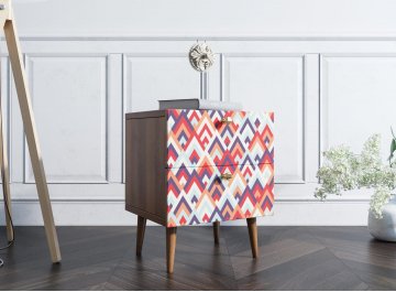 Прикроватная тумба Воаб орех / принт 2