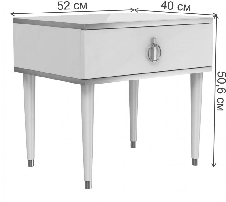 Прикроватная тумба Rimini орех империя / серебро