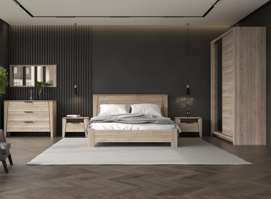 Спальный гарнитур Юта дуб мария комплектация 1