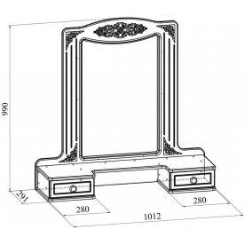 Туалетный столик Ассоль АС-3638 с зеркалом
