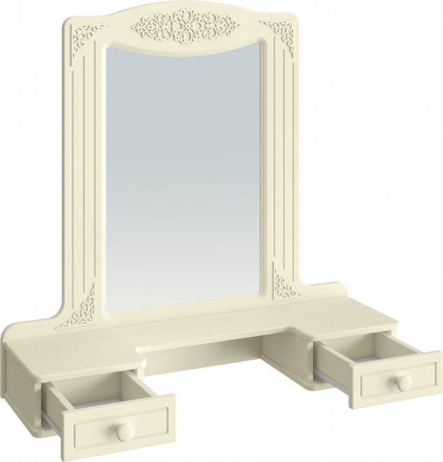 Туалетный столик Ассоль плюс АС-3638 ваниль с зеркалом (К)