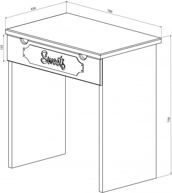 Туалетный столик ДримСтар ДС-1 белое дерево