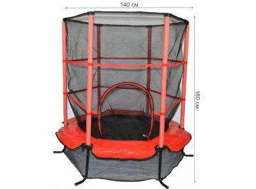 Батут с защитной сеткой AL-140-red