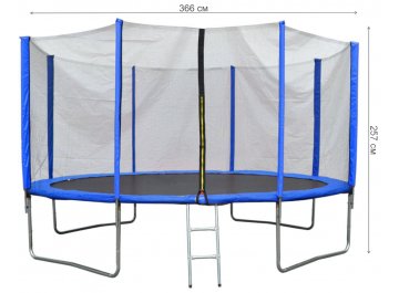 Батут с защитной сеткой AL-out360-blue