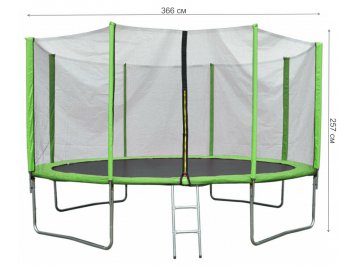 Батут с защитной сеткой AL-out360-green