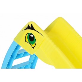 Детская горка Пеликан 607 желтая с бирюзовой лесенкой