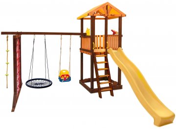 Готовая детская площадка для дачи Pitigliano-9 паутина качели