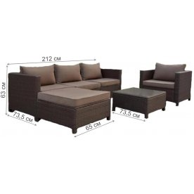 Комплект для отдыха из ротанга YR821A