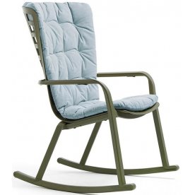 Кресло-качалка пластиковое с подушкой Folio агава / голубой