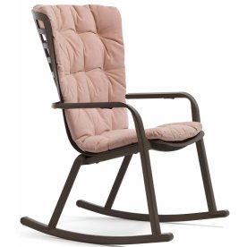 Кресло-качалка пластиковое с подушкой Folio табак / розовый