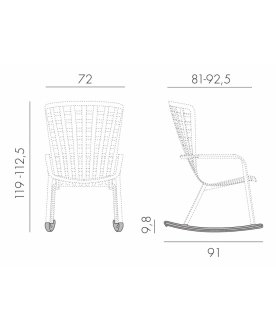 Кресло-качалка пластиковое с подушкой Folio табак / зеленый
