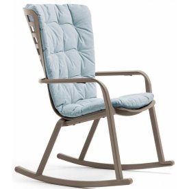 Кресло-качалка пластиковое с подушкой Folio тортора / голубой